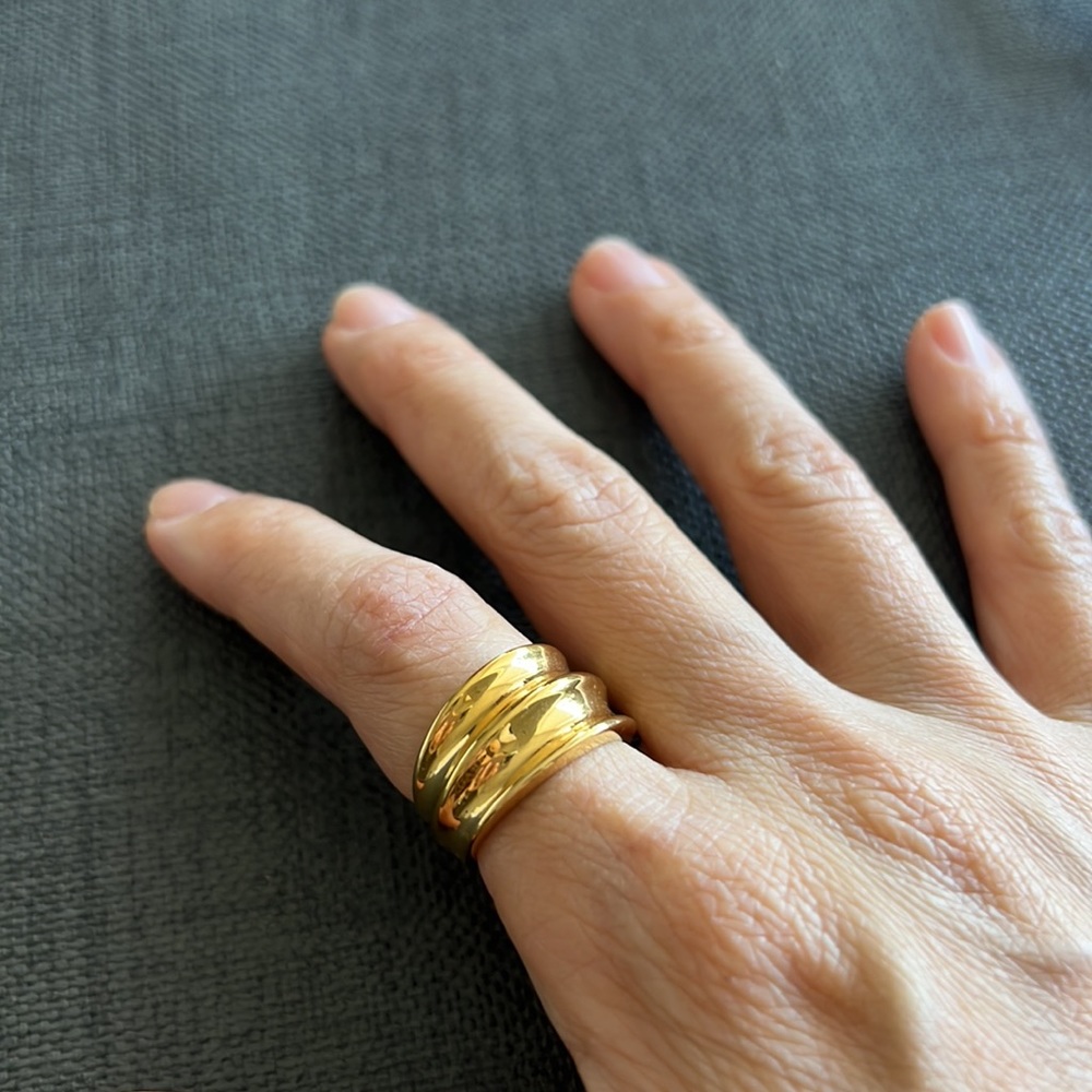 Jenny Bird - Double Dune Ring - Gold - Size 6 - Picture 5 of 5